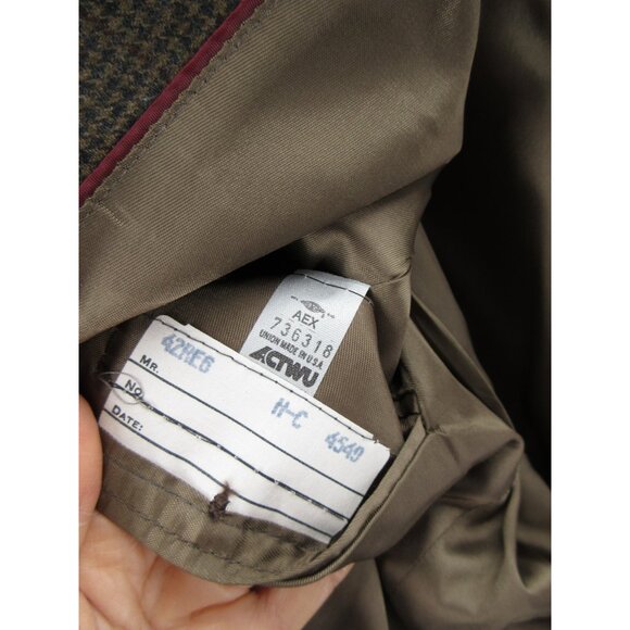 VINTAGE Evan Picone Sport Coat 42 Herringbone Blazer Wool Jacket * - Picture 16 of 16